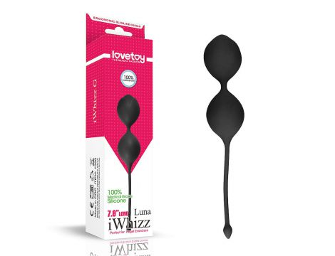 Kulki Kegla silikonowe Lovetoy czarne wodoodporne 20 cm