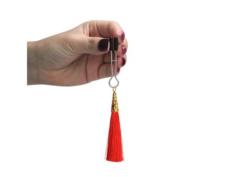 Silikonowe regulowane zaciski na sutki Glamor Tassel Lovetoy 14 cm - 3