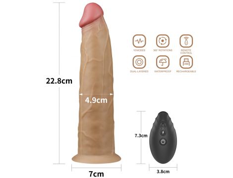 9.0'' Dual Layered Platinum Silicone Rotator - 2