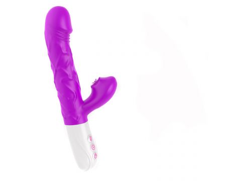 Wibrator silikonowy z językiem B Series Fox USB 23 cm