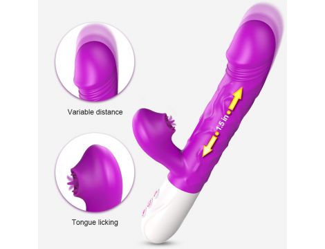 Wibrator silikonowy z językiem B Series Fox USB 23 cm - 7