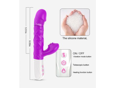 Wibrator silikonowy z językiem B Series Fox USB 23 cm - 8