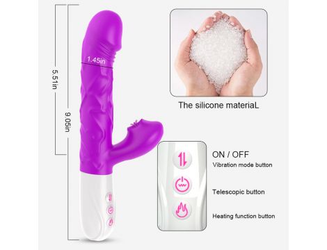 Wibrator silikonowy z językiem B Series Fox USB 23 cm - 11