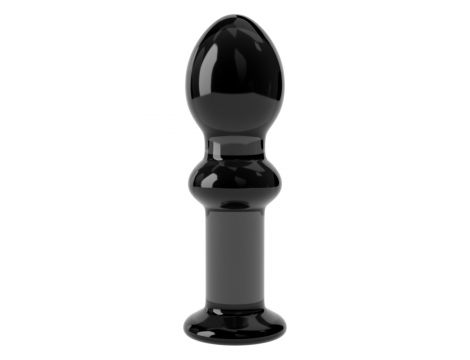 Korek analny szklany Lovetoy Romance czarny 11 cm