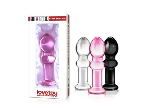 Korek analny szklany Lovetoy Romance czarny 11 cm - 6