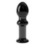 Korek analny szklany Lovetoy Romance czarny 11 cm - 2
