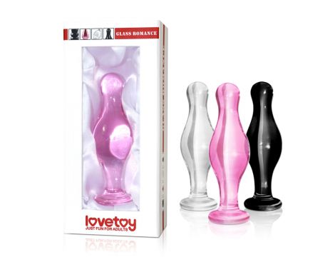 Korek analny szklany Lovetoy transparentny 11 cm - 3