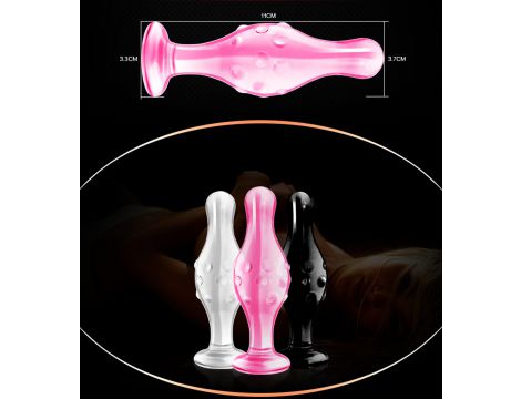 Szklany korek analny Lovetoy Romance czarny 11 cm - 3