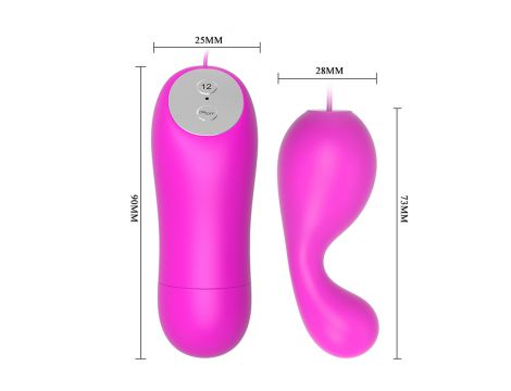 Mini wibrator Baile różowy silikonowy 12 funkcji zdalny - 4