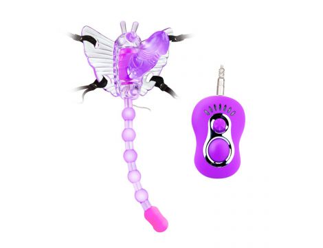 Wibrator motylkowy strap-on Baile Butterfly 7 trybów