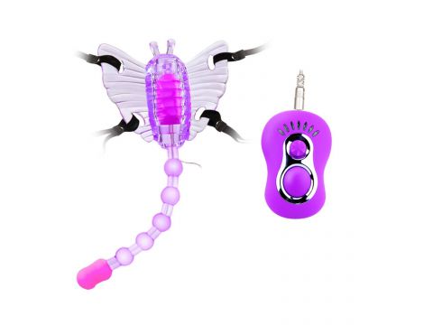 Wibrator motylkowy strap-on Baile Butterfly 7 trybów - 2