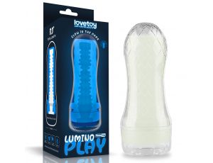 Masturbator żebrowany Lumino Play Lovetoy biały świecący 20 cm