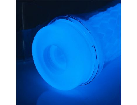Masturbator żebrowany Lumino Play Lovetoy biały świecący 20 cm - 10