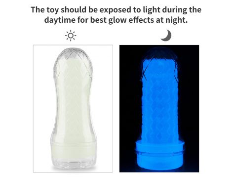 Masturbator żebrowany Lumino Play Lovetoy biały świecący 20 cm - 13