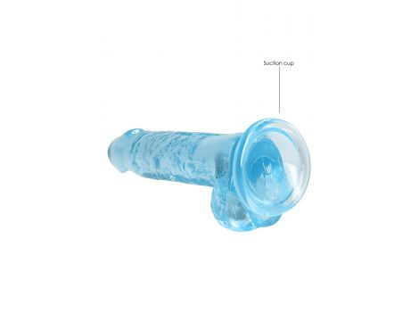 Dildo realistyczne z jądrami RealRock Crystal Clear 19 cm - 5