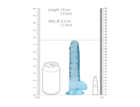 Dildo realistyczne z jądrami RealRock Crystal Clear 19 cm - 7