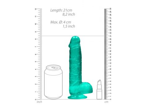 Dildo realistyczne z jądrami RealRock Crystal Clear 21 cm - 7