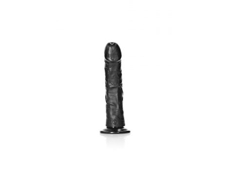 Dildo realistyczne zakrzywione z przyssawką RealRock czarne 20,5 cm - 2