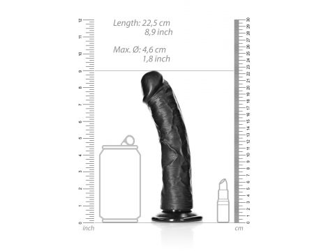 Dildo realistyczne zakrzywione z przyssawką RealRock czarne 20,5 cm - 7