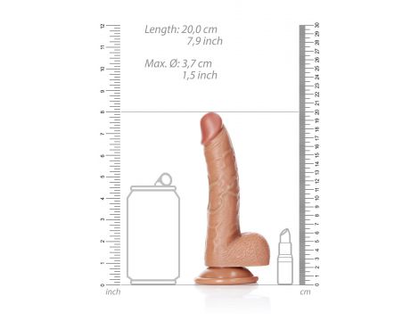 Dildo realistyczne zakrzywione z jądrami przyssawka RealRock 18 cm - 7