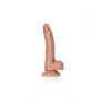 Dildo realistyczne zakrzywione z jądrami przyssawka RealRock 18 cm - 4