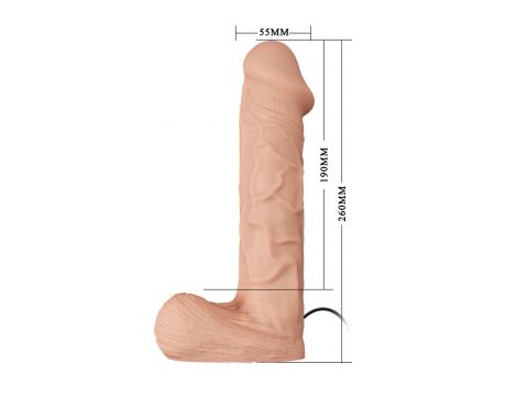 Strapon wibrujący realistyczny Baile RealDeal 26 cm - 9
