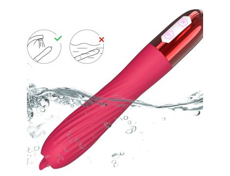 Wibrator silikonowy z ruchomym języczkiem ogrzewany B Series Fox USB - 7