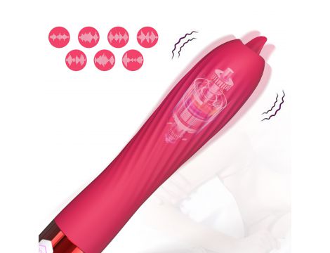 Wibrator silikonowy z ruchomym języczkiem ogrzewany B Series Fox USB - 9
