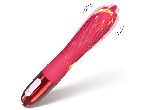 Wibrator silikonowy z ruchomym języczkiem ogrzewany B Series Fox USB - 3