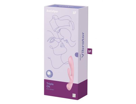 Wibrator króliczek Satisfyer Triple Oh różowy z 3 silnikami USB - 8