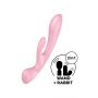 Wibrator króliczek Satisfyer Triple Oh różowy z 3 silnikami USB - 3