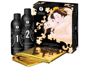 Zestaw żelu do masażu Shunga Melon Mango Oriental Body Slide z folią