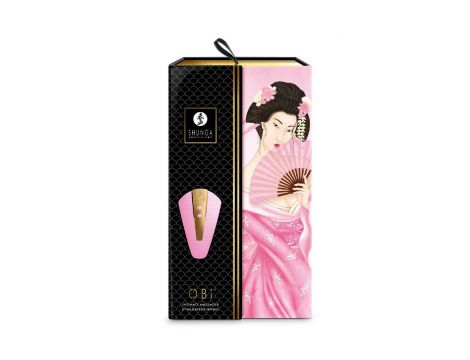 Stymulator łechtaczki Shunga Obi różowy silikonowy USB 11 cm - 2