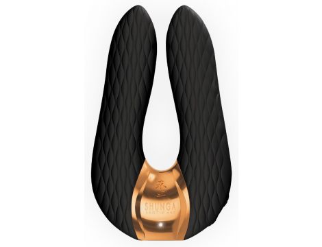 Wibrator podwójny Shunga Aiko silikonowy czarny USB 11 cm
