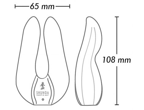 Wibrator podwójny Shunga Aiko silikonowy czarny USB 11 cm - 6
