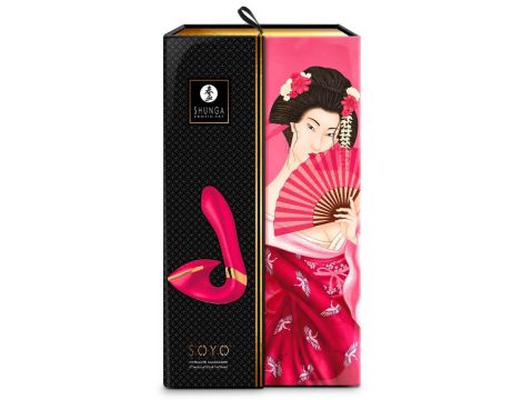 Stymulator łechtaczki Shunga Soyo malinowy silikonowy USB 17 cm - 2