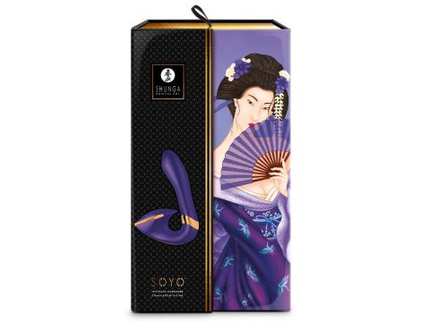 Wibrator stymulator Shunga Soyo fioletowy silikonowy USB 17 cm - 2
