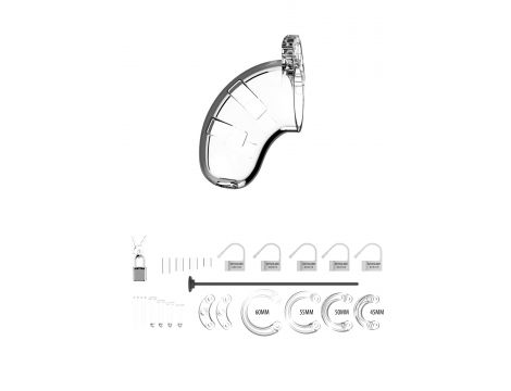 Pas cnoty ManCage Model 15 transparentny z rozszerzaczem cewki 20 cm - 2