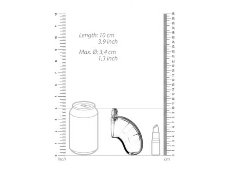 Pas cnoty ManCage Model 15 transparentny z rozszerzaczem cewki 20 cm - 4