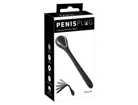 Wibrujący dilatator cewkowy Penisplug silikonowy USB 13,5 cm - 2