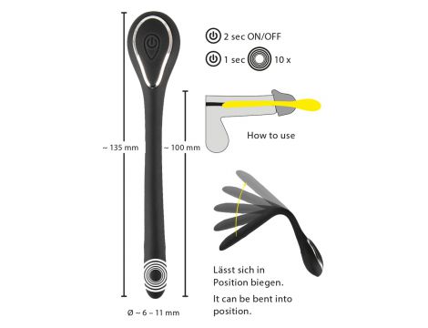 Wibrujący dilatator cewkowy Penisplug silikonowy USB 13,5 cm - 17