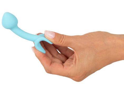 Mini korek analny Cuties niebieski silikonowy - 3