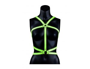 Uprząż body Ouch! świecąca w ciemności neon zielona czarna S/M
