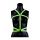 Uprząż body Ouch! świecąca w ciemności neon zielona czarna S/M
