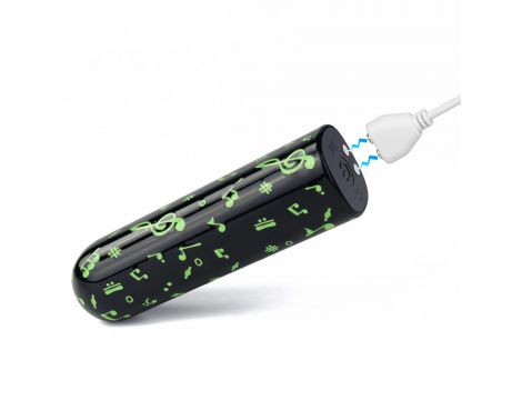 Mini wibrator ładowalny świecący w ciemności Lovetoy zielony 8 cm - 5