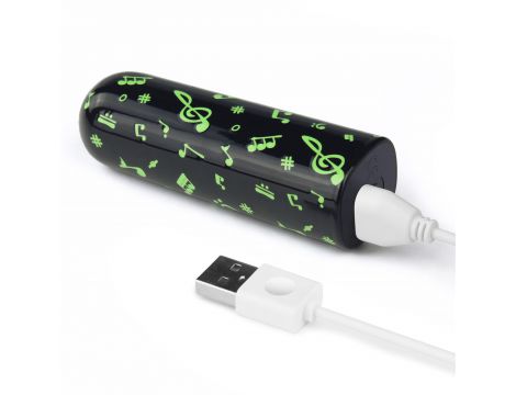 Mini wibrator ładowalny świecący w ciemności Lovetoy zielony 8 cm - 6