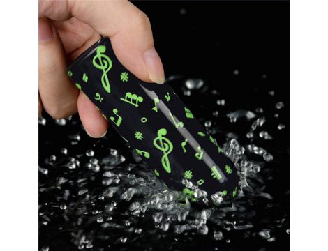 Mini wibrator ładowalny świecący w ciemności Lovetoy zielony 8 cm - 10