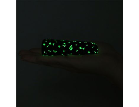 Mini wibrator ładowalny świecący w ciemności Lovetoy zielony 8 cm - 17