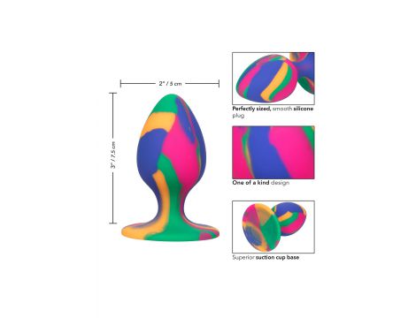 Korek analny silikonowy Calexotics tie dye medium 7.5 cm - 3