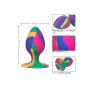 Korek analny silikonowy Calexotics tie dye medium 7.5 cm - 4